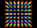 Photo of the diffraction pattern of LED array light, comprising a large number of diffraction orders