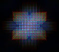 Photo of the diffraction pattern of LED array light, comprising a large number of diffraction orders