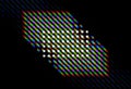 Photo of the diffraction pattern of LED array light, comprising a large number of diffraction orders