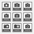 Photo digital camera icons and signs set