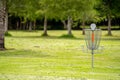 Photo of a disk golf basket goal net Royalty Free Stock Photo