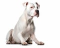 photo of Dogo Argentino isolated on white background. Generative AI