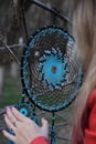 Photo of a dreamcatcher made by hand Royalty Free Stock Photo