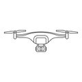 Photo drone icon, outline style