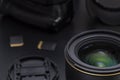 Photo DSLR camera or video lens close-up image and photography equipment Royalty Free Stock Photo