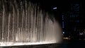 Photo Of The Dubai Dancing Fountain at Night, Largest choreographed fountain system in Dubai Royalty Free Stock Photo