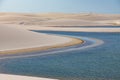 Dunes and lake - Santo Amaro, LenÃÂ§ois Maranhenses, MaranhÃÂ£o, Brazil.