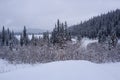 Photo of Echo Lake with Mount Blue Sky in the Colorado Rocky Mountains in Winter Royalty Free Stock Photo