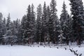 Photo of Echo Lake with Mount Blue Sky in the Colorado Rocky Mountains in Winter Royalty Free Stock Photo