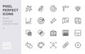 Photo edit line icon set. Image filter, add sticker, adjust curves, glow, heal minimal vector illustration. Simple