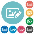 Photo editing flat round icons Royalty Free Stock Photo