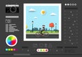 Photo Editing Software Screen. Abstract Vector Application for Editing Pictures