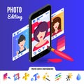 Photo editing tools for social media networks.