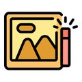Photo editor cropping image using crop tool icon