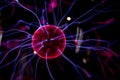 Electric plasma ball spreads electricity