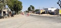 Photo of the employees while cleaning the National Highway Road of the State Rajasthan District Nagaur, India