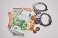 Photo of Euro Money Handcuffs Royalty Free Stock Photo