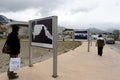 Photo exhibition about the Falklands war in the area of Malvinas Islands in Ushuaia.