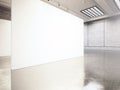 Photo exposition modern gallery,open space. Blank white empty canvas contemporary industrial place.Simply interior loft Royalty Free Stock Photo