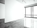 Photo exposition modern gallery,open space. Blank white empty canvas contemporary industrial place.Simply interior loft