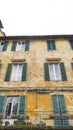 The facede of a house in Siena Italy