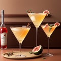 Photo fall and winter drinks recipes martini cocktail with fig thyme and honey