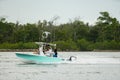 Photo of a family boating in Miami on the weekend. Shot with a telephoto lens for nice bokeh Royalty Free Stock Photo