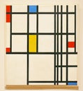 Photo of the famous original painting: `Composition in Red, Blue, and Yellow` by Piet Mondrian