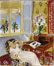 Photo of the famous original painting the `Interior in Nice. The Siesta` by Henry Matisse. Frameless