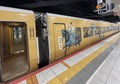 Samurai painting on train in Japan Royalty Free Stock Photo