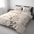 Beige Bedding With Hyperrealistic White Flower Design