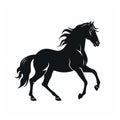 Elegant Black Horse Silhouette On White Background Royalty Free Stock Photo