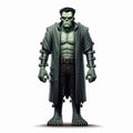 Dark Emerald Hulk Stands And Smiles In Futurist Gothic Style