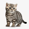 Cute Baby American Shorthair on White Background