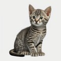 Cute Baby American Shorthair on White Background