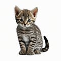 Cute Baby American Shorthair on White Background