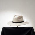 Classic Americana: White Hat On Table - Minimalistic Photo