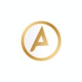 Ambitious Gold Letter A Logo On White Background