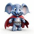 Superteddy: A Cute Elephant Image With A Don Bluth Style Cape