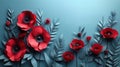 Red Poppy Banner for Remembrance and Anzac Day: Symbol of Honor and Sacrifice Royalty Free Stock Photo