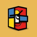 Colorful Caricature: A Stylized Image Inspired By De Stijl And Windows Xp