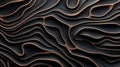 Abstract Copper Black Waves: Layered Organic Forms With Grit And Grain