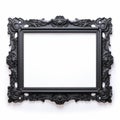 Elegant Health Goth: Black Frame With Ornate Decorations On White Background