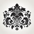 Elegant Black Ornate Floral Design: A Fusion Of Flemish Baroque And Rococo Ornamentation