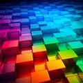 Multicolored Cube Pattern on Black Background