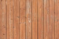 Photo of a fence made of wooden vertical boards. Brightly brown background, for layouts and sites Royalty Free Stock Photo