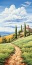 Italian Landscapes: A Painterly Realist Rural Landscape Painting In 8k Resolution