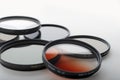 Photo filters and lens hood Royalty Free Stock Photo