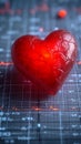 Photo Financial foresight Red heart on ECG graph, saving for future