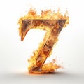 Twenty-seven: Gaming Luxury Fire Text Effect On White Background